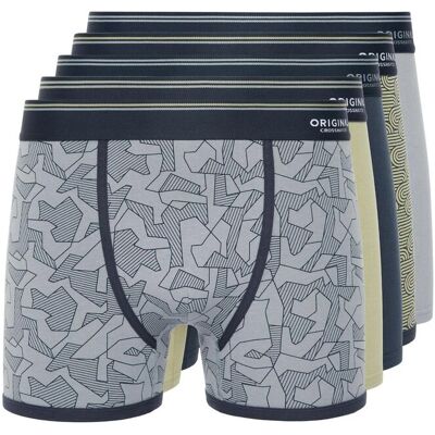 Crosshatch Heren Spherigon Boxershorts (Set van 5) (Groen/blauw) L Crosshatch Heren Spherigon Boxershorts (Set van 5) (Groen/blauw) L