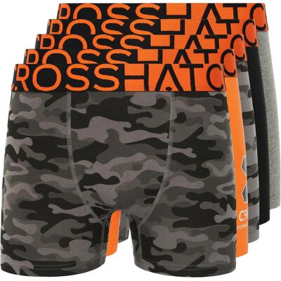 Crosshatch Heren Endocamo Regular Boxershorts (Verpakking van 5) (Oranje) M Crosshatch Heren Endocamo Regular Boxershorts (Verpakking van 5) (Oranje) M