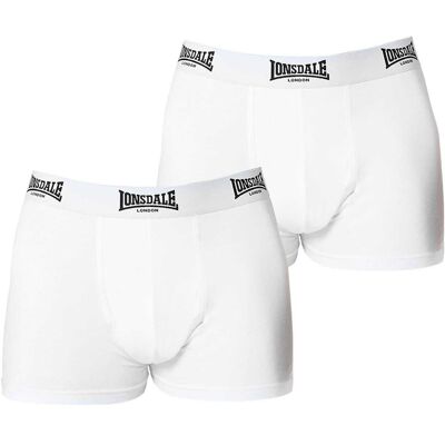 Lonsdale Boxershorts voor heren (Set van 2) (Wit) M Lonsdale Boxershorts voor heren (Set van 2) (Wit) M