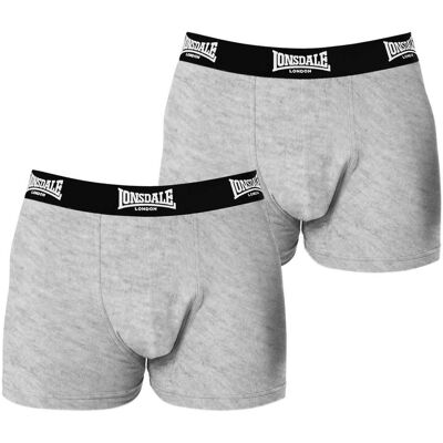 Lonsdale Boxershorts voor heren (Set van 2) (Grijs) L Lonsdale Boxershorts voor heren (Set van 2) (Grijs) L