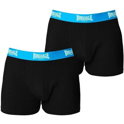 Lonsdale Boxershorts voor heren (Set van 2) (Zwart/Blauw) 2XL Lonsdale Boxershorts voor heren (Set van 2) (Zwart/Blauw) 2XL