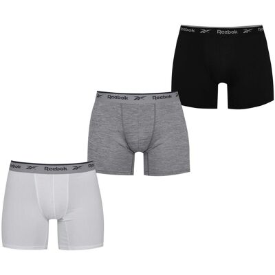 Reebok Boxershorts met herenlogo (3-pack) (Zwart/Wit/Grijs) M Reebok Boxershorts met herenlogo (3-pack) (Zwart/Wit/Grijs) M