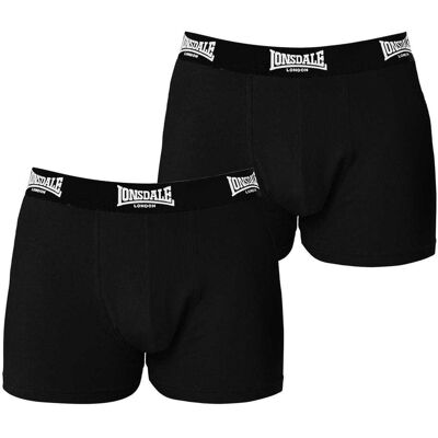 Lonsdale Boxershorts voor heren (Set van 2) (Zwart) M Lonsdale Boxershorts voor heren (Set van 2) (Zwart) M