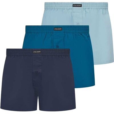 Lyle & Scott Gewone boxershorts voor heren (3-pack) (Blauw) XL Lyle & Scott Gewone boxershorts voor heren (3-pack) (Blauw) XL