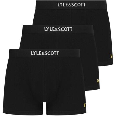 Lyle & Scott Heren Devon Boxershorts (Set van 3) (Zwart) XL Lyle & Scott Heren Devon Boxershorts (Set van 3) (Zwart) XL