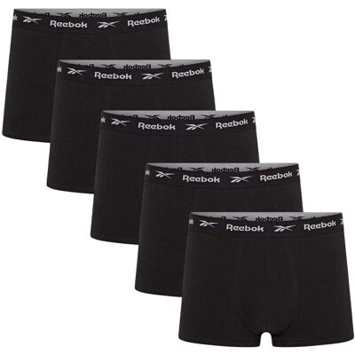 Reebok Boxershorts van jersey voor heren (set van 5) (Zwart) L Reebok Boxershorts van jersey voor heren (set van 5) (Zwart) L