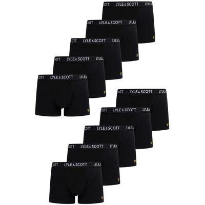 Lyle & Scott Effen boxershorts voor heren (pakket van 10 stuks) (Kern Zwart) 2XL Lyle & Scott Effen boxershorts voor heren (pakket van 10 stuks) (Kern Zwart) 2XL