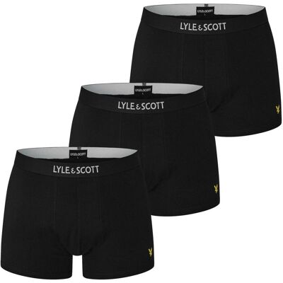 Lyle & Scott Herenshort Nathan Katoenen Boxershorts (Verpakking van 3) (Zwart) M Lyle & Scott Herenshort Nathan Katoenen Boxershorts (Verpakking van 3) (Zwart) M