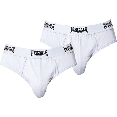 Lonsdale Heren Contrast Tailleband Slip (Set van 2) (Wit) L Lonsdale Heren Contrast Tailleband Slip (Set van 2) (Wit) L