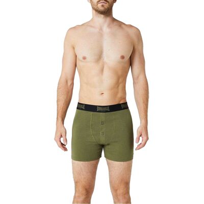 Lonsdale Boxershorts voor heren (Set van 2) (Zwart/Kaki) XL Lonsdale Boxershorts voor heren (Set van 2) (Zwart/Kaki) XL