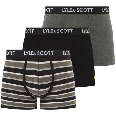 Lyle & Scott Heren Ethan Logo Boxershorts (Pakket van 3) (Donkergrijs) S Lyle & Scott Heren Ethan Logo Boxershorts (Pakket van 3) (Donkergrijs) S