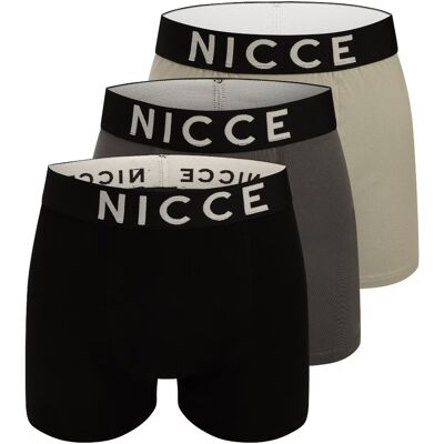 Nicce Heren Vidaxl Boxershorts (Verpakking van 3) (Zwart/Grijs) XL Nicce Heren Vidaxl Boxershorts (Verpakking van 3) (Zwart/Grijs) XL