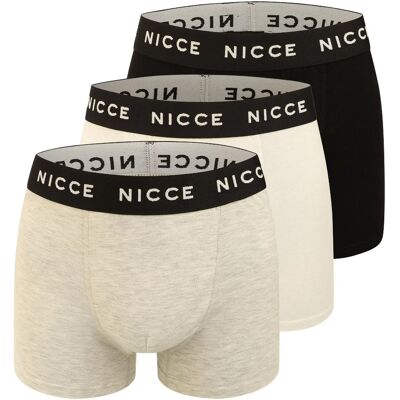 Nicce Heren Lurzem Boxershorts (Verpakt per 3) (Zwart/Grijs/Wit) L Nicce Heren Lurzem Boxershorts (Verpakt per 3) (Zwart/Grijs/Wit) L