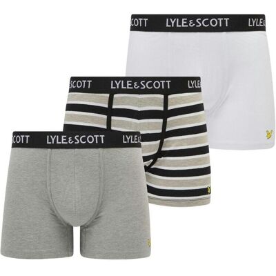 Lyle & Scott Heren Ethan Logo Boxershorts (Verpakking van 3) (Grijs) 2XL Lyle & Scott Heren Ethan Logo Boxershorts (Verpakking van 3) (Grijs) 2XL