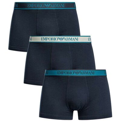 Emporio Armani Katoenen Stretchstrunks Van 3 Stuks, Blauw XL Emporio Armani Katoenen Stretchstrunks Van 3 Stuks, Blauw XL