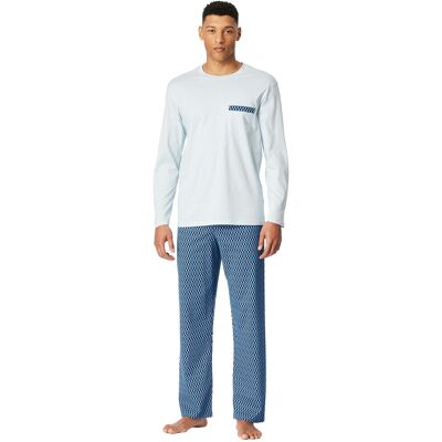 Lange pyjama set Schiesser blauw katoen 6XL Lange pyjama set Schiesser blauw katoen 6XL