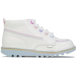 Kickers Kinder Kick Hi Fleur Patent Meisjeslaarsjes in Wit 18 Kickers Kinder Kick Hi Fleur Patent Meisjeslaarsjes in Wit 18