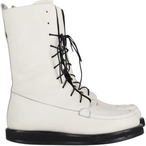 The Row Pre-owned The Row Patty Veters Combat Boots in Witte Leer 37.5 EU The Row Pre-owned The Row Patty Veters Combat Boots in Witte Leer 37.5 EU