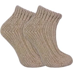 Sock Snob Dames DikkeKnit Wool Blend Enkellaars Sokken - Haver 37-39.5 Sock Snob Dames DikkeKnit Wool Blend Enkellaars Sokken - Haver 37-39.5