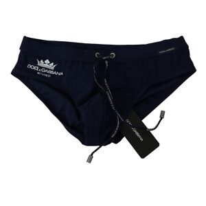 Dolce & Gabbana Mannen Blauw Logo Beachwear Slip Nylon Stretch Zwemkleding 46 Dolce & Gabbana Mannen Blauw Logo Beachwear Slip Nylon Stretch Zwemkleding 46