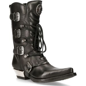 New Rock zwart lederen cowboylaarzen met gesp - M-7993-S1 40 New Rock zwart lederen cowboylaarzen met gesp - M-7993-S1 40