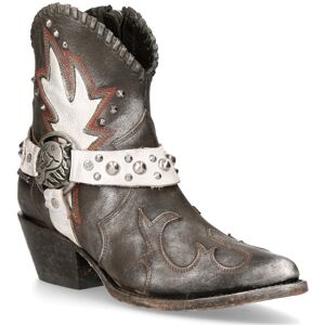 New Rock grijze lederen puntige cowboylaarzen - WSTM004-S2 36 New Rock grijze lederen puntige cowboylaarzen - WSTM004-S2 36