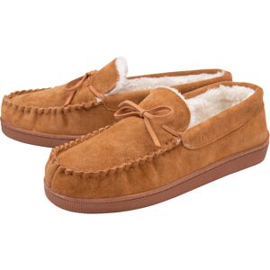 DUNLOP - Heren Echt Suède Leren Fleece Gevoerde Moccasin Slippers (9, Donkerbruin) 42 DUNLOP - Heren Echt Suède Leren Fleece Gevoerde Moccasin Slippers (9, Donkerbruin) 42