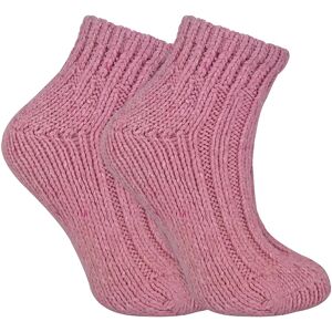 Sock Snob Dames DikkeKnit Wool Blend Enkellaars Sokken - Roze 37-39.5 Sock Snob Dames DikkeKnit Wool Blend Enkellaars Sokken - Roze 37-39.5