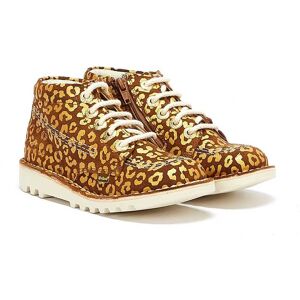 Jongens Meisjes Kickers Kick Hi Leopard Junior Bruin/Goud Laarzen 34 Jongens Meisjes Kickers Kick Hi Leopard Junior Bruin/Goud Laarzen 34