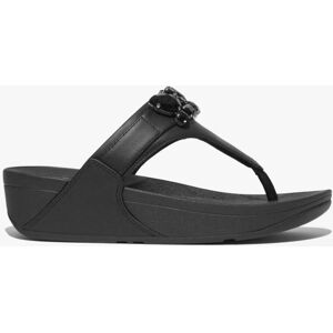 FitFlop Women's Fit Flop Lulu Bejewelled Trim Toe-Post Sandals in Black 42 FitFlop Women's Fit Flop Lulu Bejewelled Trim Toe-Post Sandals in Black 42