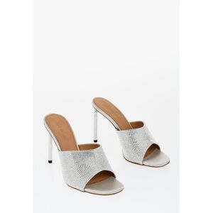 Off-White ALLEN Open Teen Muiltjes met Strass 10 cm in Grijs 38 Off-White ALLEN Open Teen Muiltjes met Strass 10 cm in Grijs 38