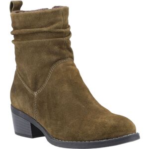 Hush Puppies Iris Suède Dames Khaki Enkellaarsjes Met Hak 40.5 Hush Puppies Iris Suède Dames Khaki Enkellaarsjes Met Hak 40.5