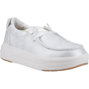 HEYDUDE Wendy Nova Shimmer Polyester Dames Sneeuwwitte Moccasins Schoenen 37 HEYDUDE Wendy Nova Shimmer Polyester Dames Sneeuwwitte Moccasins Schoenen 37