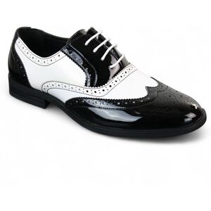 Infinity Leather Herenschoenen met vetersluiting, zwart/wit, brogues, nette schoenen 40 Infinity Leather Herenschoenen met vetersluiting, zwart/wit, brogues, nette schoenen 40