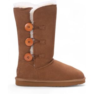 Infinity Leather Dames schapenvacht suède bruine knoop warme winterlaarzen - Willow 39 Infinity Leather Dames schapenvacht suède bruine knoop warme winterlaarzen - Willow 39