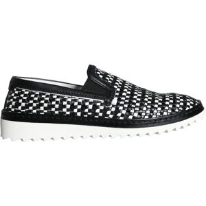 Dolce & Gabbana Geweven Leren Instappers Stoere Ruitpatroon 41.5 EU Dolce & Gabbana Geweven Leren Instappers Stoere Ruitpatroon 41.5 EU
