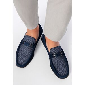 Wittchen Heren Marineblauwe Geruite Stoffen Mocassins met Suède Leer 44 Wittchen Heren Marineblauwe Geruite Stoffen Mocassins met Suède Leer 44