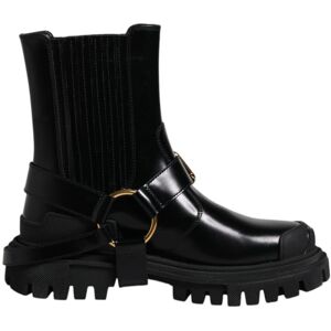 Dolce & Gabbana Leren Enkellaarsjes Zwarte Gespenlaarzen 37.5 EU Dolce & Gabbana Leren Enkellaarsjes Zwarte Gespenlaarzen 37.5 EU