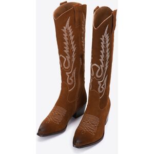 Wittchen Suède Cowboylaarzen voor Dames met Borduurwerk Hoog Bruin Suède Leer 38 Wittchen Suède Cowboylaarzen voor Dames met Borduurwerk Hoog Bruin Suède Leer 38