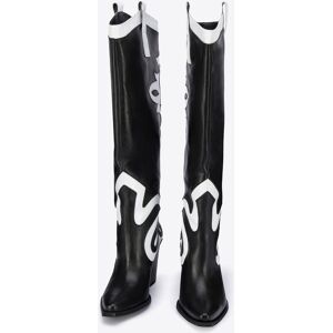 Wittchen Dames tweekleurige leren cowboylaarzen zwart en wit zwart en wit 37 Wittchen Dames tweekleurige leren cowboylaarzen zwart en wit zwart en wit 37