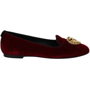 Dolce & Gabbana Bordeaux Katoenen Instappers 37 Dolce & Gabbana Bordeaux Katoenen Instappers 37
