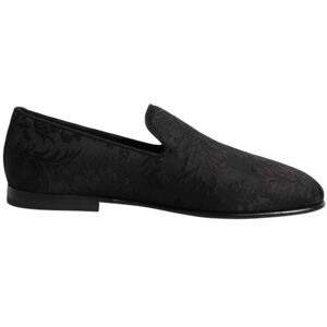 Dolce & Gabbana Zwarte Bloemen Brokaat Instappers Heren Dresschoenen 41 Dolce & Gabbana Zwarte Bloemen Brokaat Instappers Heren Dresschoenen 41