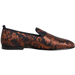 Dolce & Gabbana Zwarte Jacquard Polyester Instappers Schoenen 42 Dolce & Gabbana Zwarte Jacquard Polyester Instappers Schoenen 42