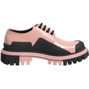 Dolce & Gabbana Licht Poederroze Zwarte Leren Veterschoenen 36.5 EU Dolce & Gabbana Licht Poederroze Zwarte Leren Veterschoenen 36.5 EU