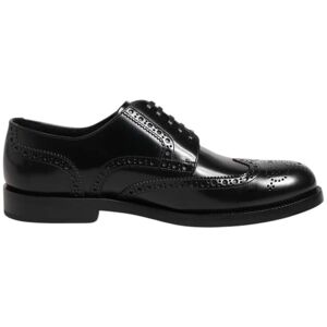 Dolce & Gabbana Zwarte Leren Derby Wingtip Formele Schoenen 41.5 EU Dolce & Gabbana Zwarte Leren Derby Wingtip Formele Schoenen 41.5 EU