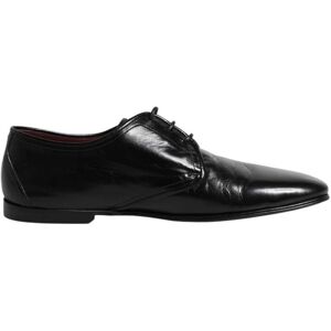 Dolce & Gabbana Zwarte Lederen Veterschoenen Derby Formele Schoenen 43 Dolce & Gabbana Zwarte Lederen Veterschoenen Derby Formele Schoenen 43