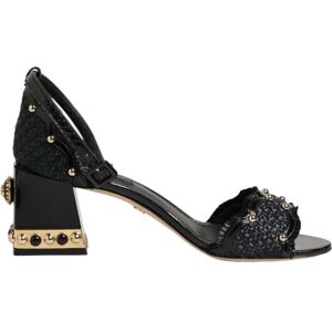 Dolce & Gabbana Zwarte Studded Enkellaars Sandalen Schoenen 36 Dolce & Gabbana Zwarte Studded Enkellaars Sandalen Schoenen 36