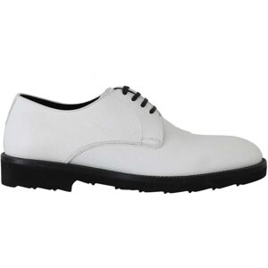 Dolce & Gabbana Witte Leren Derby Formele Schoenen 39 Dolce & Gabbana Witte Leren Derby Formele Schoenen 39