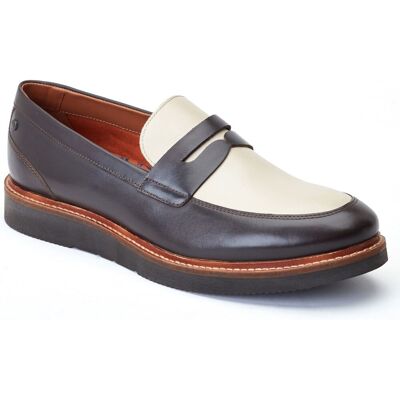 Base London Sid Leder Heren Bruin/Beige Loafers 43 Base London Sid Leder Heren Bruin/Beige Loafers 43