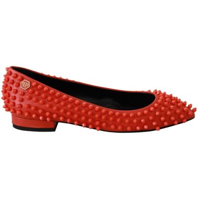 Philipp Plein Vrouwen Oranje Leren Ballerina WHAT I DO Flats Schoenen 35 Philipp Plein Vrouwen Oranje Leren Ballerina WHAT I DO Flats Schoenen 35